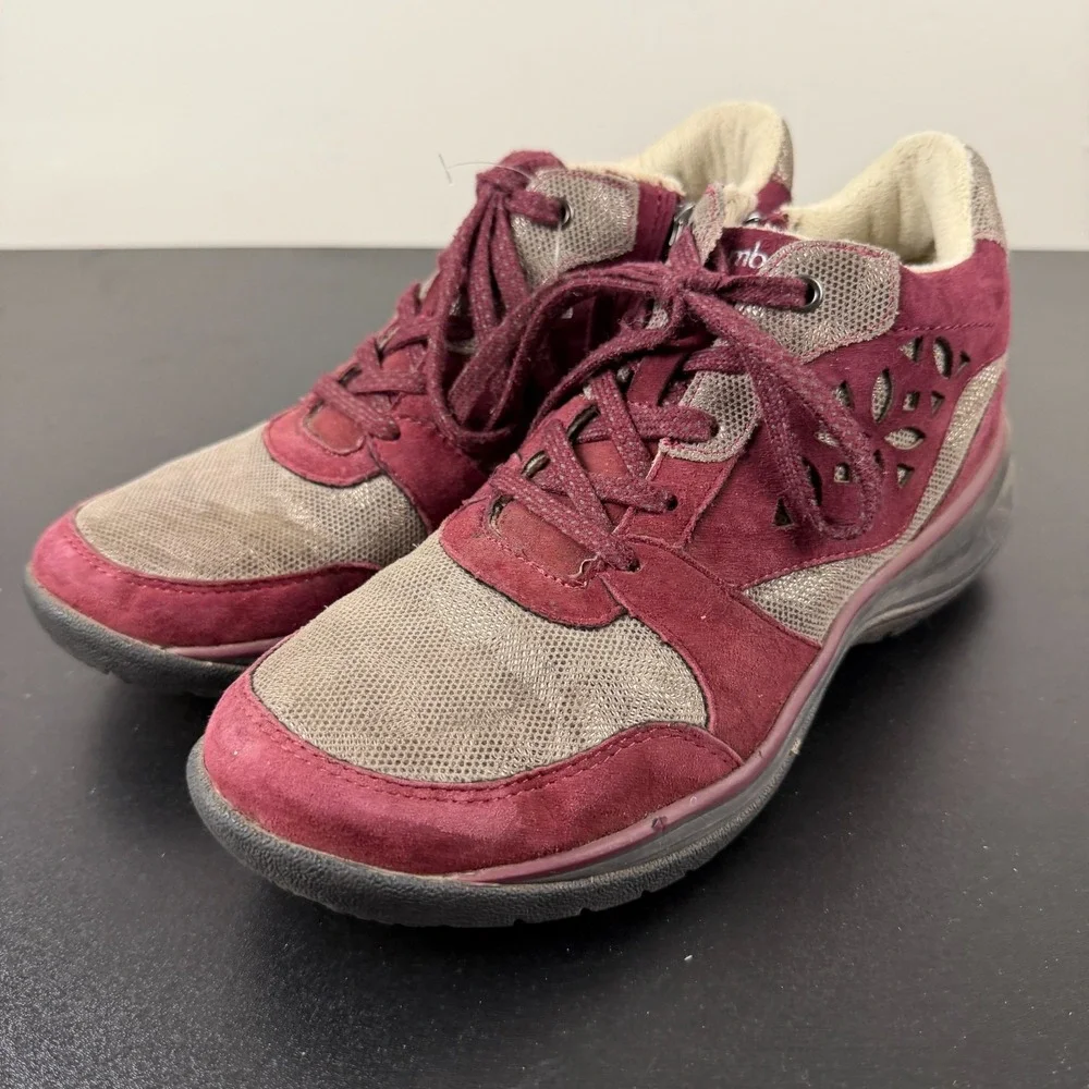 Jambu Originals Dahlia Sneakers Womens 8M Burgundy Suede Mesh Lace-Up Shoes